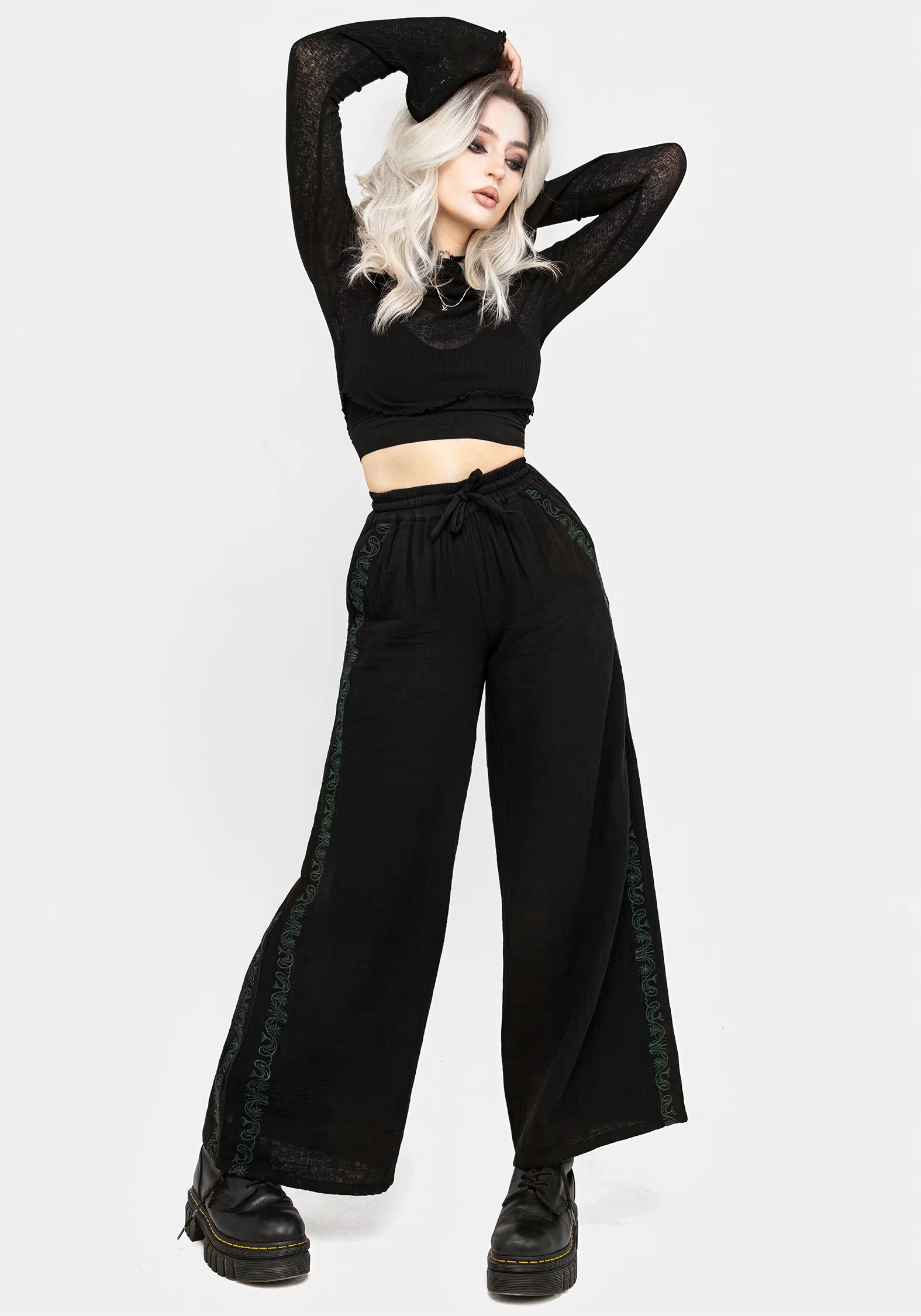 Damiana Embroidered Cotton Trousers - Image 7