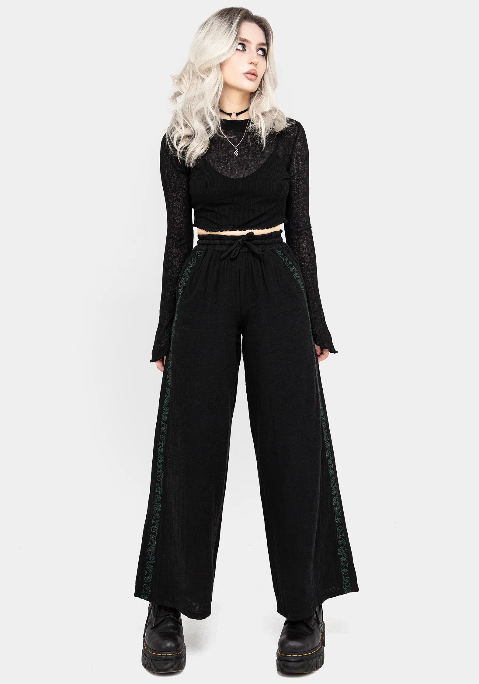 Damiana Embroidered Cotton Trousers - Image 9