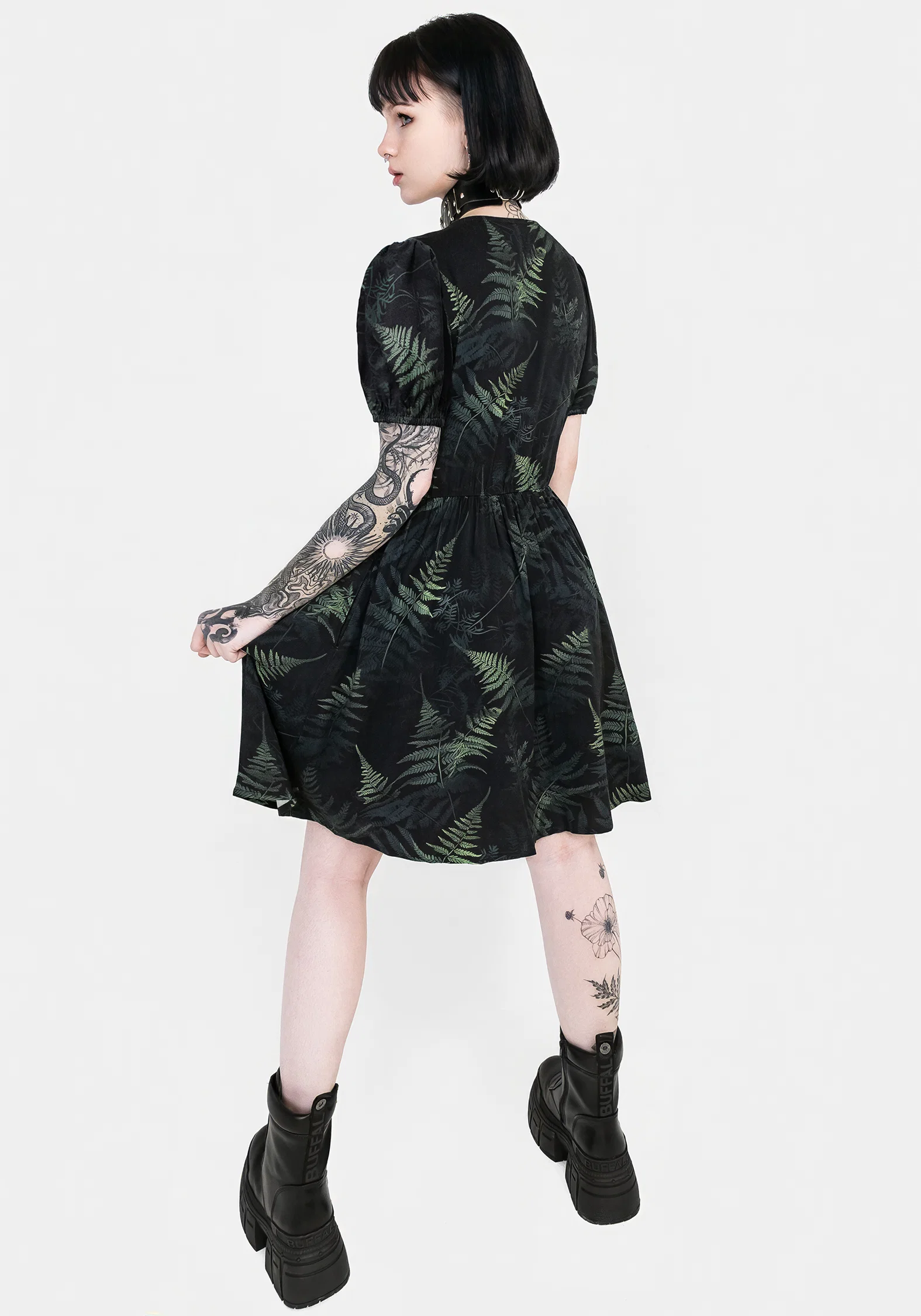 Fernery Button Up Corset Mini Dress - Image 3