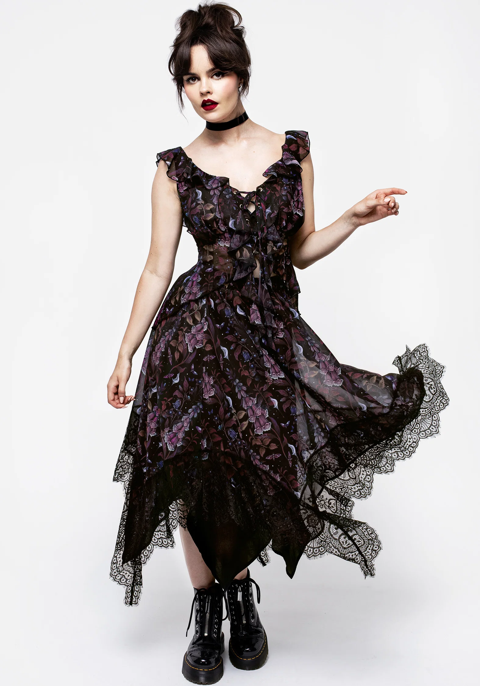 Foxglove Chiffon Handkerchief Hem Skirt - Image 6
