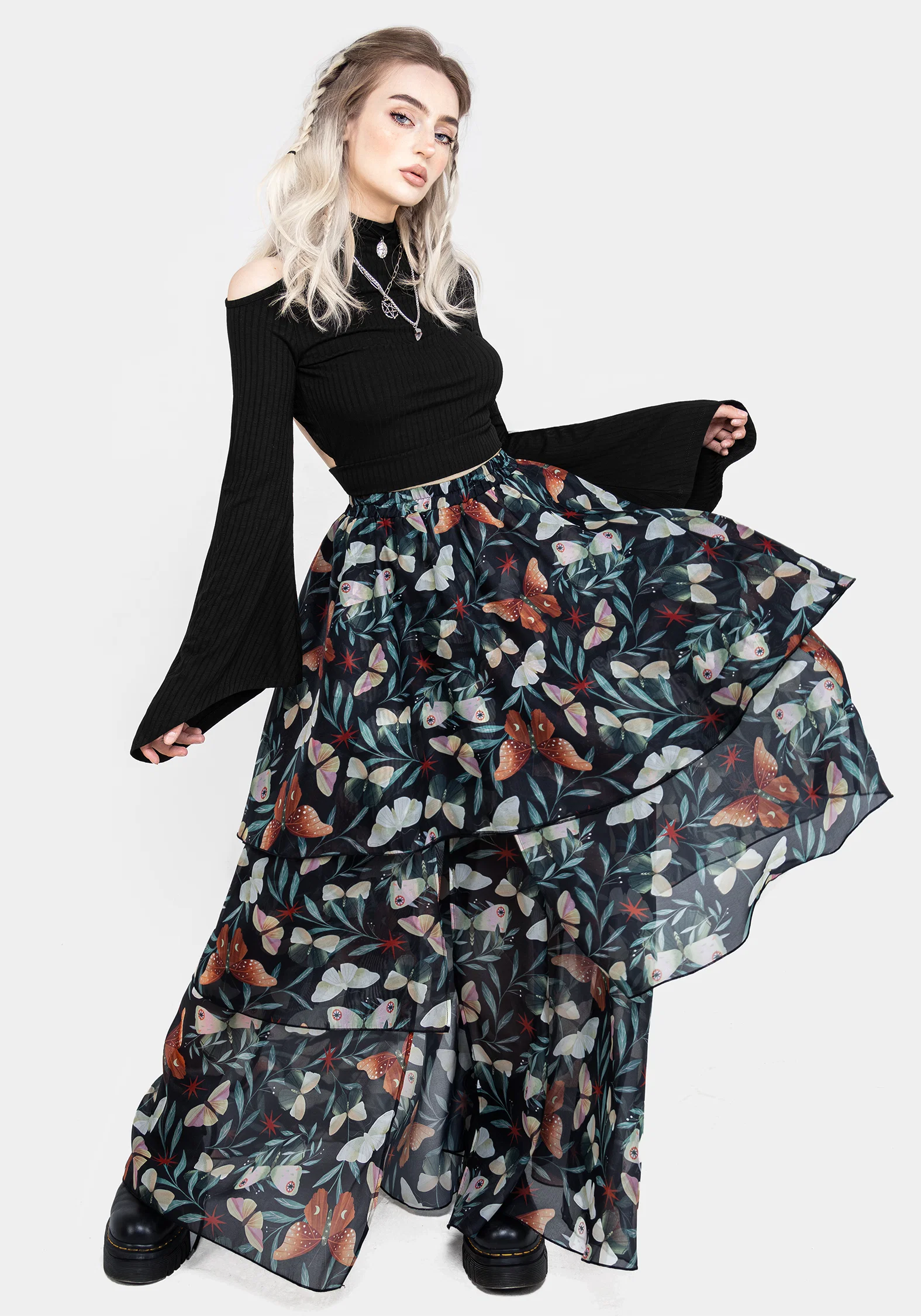 Mariposa Split Tiered Organza Skirt - Image 8