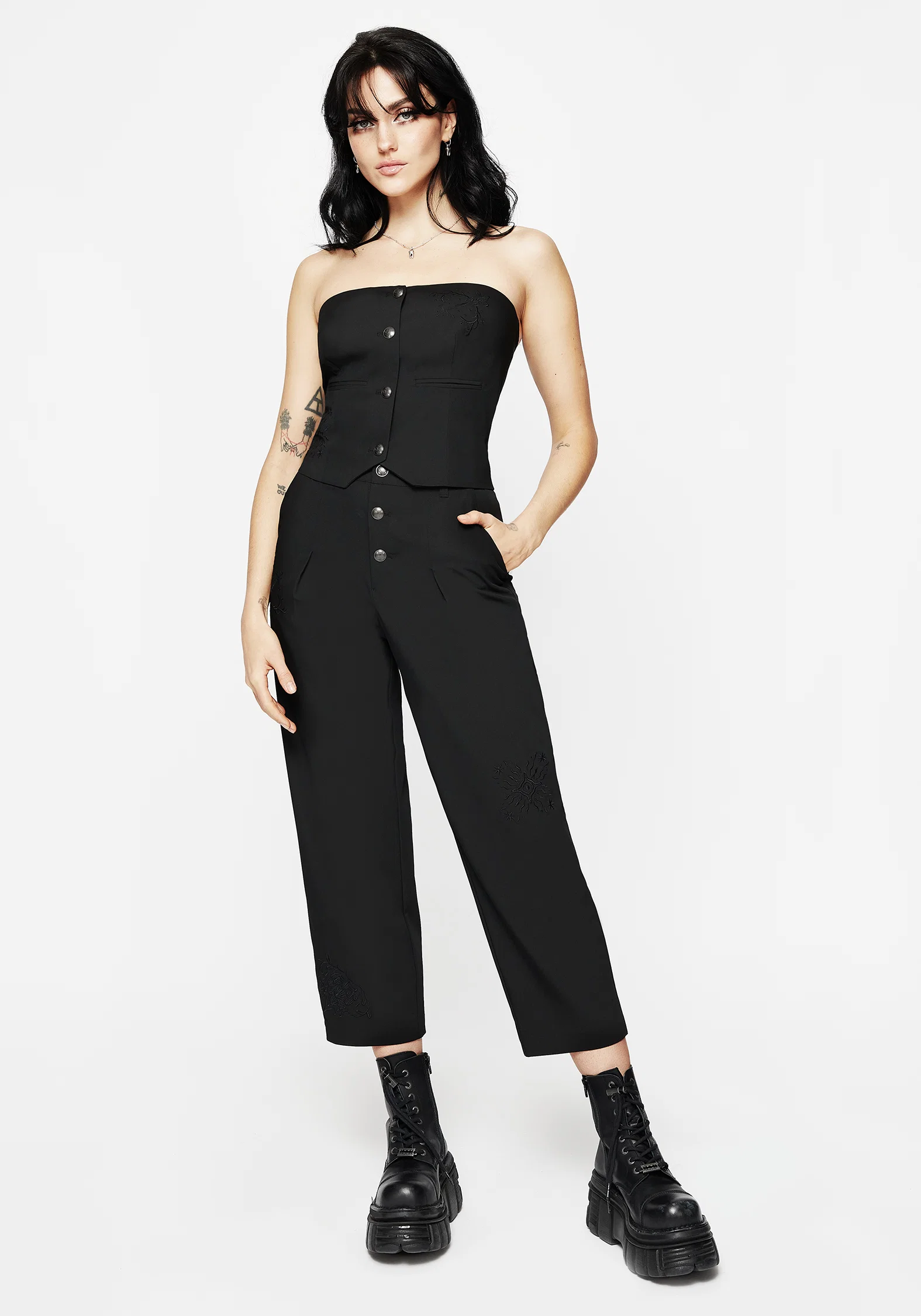 Moonbow Embroidered Strapless Tailored Waistcoat - Image 6