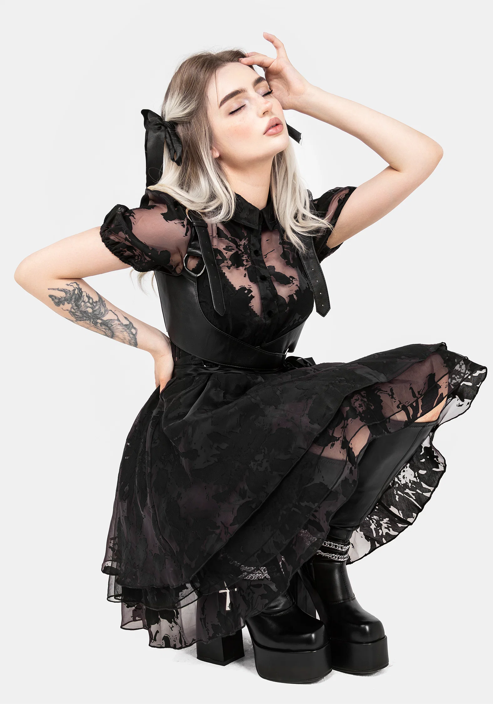 Spectre Layered Mini Shirt Dress - Image 5